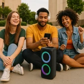 Kablosuz LED Işıklı Bluetooth Hoparlör  Güçlü Ses, Uzun Pil Ömrü, Taşınabilir - 6