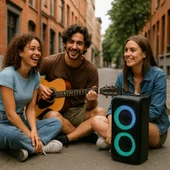 Kablosuz LED Işıklı Bluetooth Hoparlör  Güçlü Ses, Uzun Pil Ömrü, Taşınabilir - 2