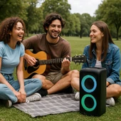 Kablosuz LED Işıklı Bluetooth Hoparlör  Güçlü Ses, Uzun Pil Ömrü, Taşınabilir - 5