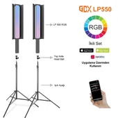 Gdx LP550 RGB Fotoğrafçılık ve Video için Renkli Işık Çubuğu İkili Set thumbnail 3