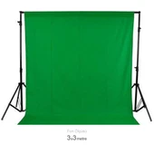 Gdx Seyyar Yeşil Fon Perde (Katlanabilir Kumaş) 3x3 Metre - 1