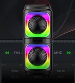 RGB LED Işıklı Bluetooth Hoparlör  1200 mAh Şarjlı, TWS, AUX, USB, TF Kart Girişi - 2