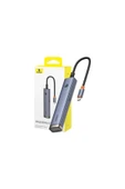 Baseus UltraJoy Series 6-Port HUB AIR - Gri (Type-C to HDMI4K@60Hz*1+USB3.0*2+USB2.0*1+Type-C3.0*1+PD*1) - 1