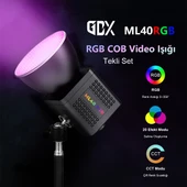 Gdx ML40RGB Fotoğrafçılık ve Video Çekim Tekli Işık Seti thumbnail 2