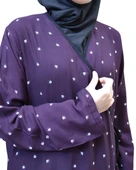 Noktalı Çiçek Desen Kruvaze Namaz Elbisesi – %100 Viskon, Yandan Bağlamalı, Rahat Kalıp 36-46 Beden - 8