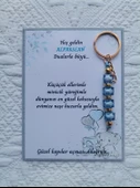 72 Adet İsme Özel Tasarım Mavi Anahtarlık Hastane Yeni Doğan 40 Mevlidi Dağıtmalık Hediyelik - 5