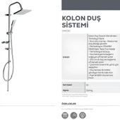 Creavit SH630 Tepe Duş Sistemi ve Liva Banyo Bataryası LV2500 - 4