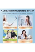 Bluetooth Kumandalı Tripodlu Selfie Çubuğu  100 cm Uzunluk, Katlanabilir ve Taşınabilir - 6