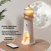 HyMark Deniz Feneri Projektör Ay LED Gece Lambası Kumandalı Kısılabilir Zamanlama thumbnail 3