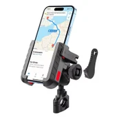 Titreşim Engelleyici Motosiklet Telefon Tutucu 360 C Döner Başlık, Hızlı Kilit Sistemli - 7