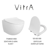 Vitra Sento Rim-Ex Asma Klozet Slim Kapak, Vitra Gömme Rezervuar Set 768-1851 thumbnail 2