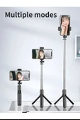 Bluetooth Kumandalı Tripodlu Selfie Çubuğu  100 cm Uzunluk, Katlanabilir ve Taşınabilir - 2