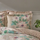 Karaca Home Fiore Bej Çift Kişilik %100 Pamuk Nevresim Takımı Fitted thumbnail 5