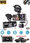 Ventus Mpia CC33 1080P Full Hd Araç içi Kamera Ön Arka ve İç Kayıt 3 Kamera Gece Görüşlü G Sensör Geniş Açı - 1
