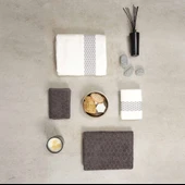 Karaca Home Lossi %100 Pamuk Banyo/Bas Havlusu Hamam Seti Offwhite Gri  thumbnail 2