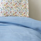 Karaca Home Noya %100 Pamuk Tek Kişilik Pike Takımı Mavi thumbnail 4