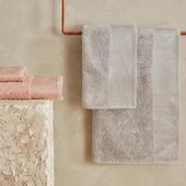 Karaca Home Lucia 4 Parça Beden/Baş Havlusu Hamam Seti Offwhite Gri thumbnail 1