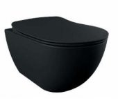 Creavit Free Rim-Off Kanalsız Asma Klozet (Mat Siyah) FE322 Kapak Hariç - 1