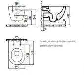 Creavit Free Rim-Off Kanalsız Asma Klozet (Mat Siyah) FE322 Kapak Hariç - 2
