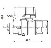 Eca 1/2 Mini Küresel Valf Mavi Volanlı 602122003 - 2