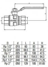 Eca 1/2 İçme Suyu Küresel Valfi İç Ve İç Vida - Tam Geçişli 602122168 - 2