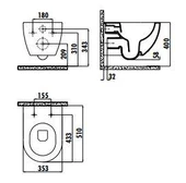 Creavit Free Rim-Off Kanalsız Asma Klozet (Capuccino Mat) FE322 Kapak Hariç - 2