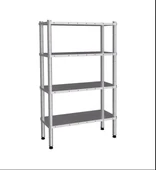 Empero EMP.D.2.61107-18-4 4 Katlı Düz Raflar 61x107x180 cm INOX 201 - 1