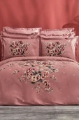 Estila Pamuk Çift Kişilik Saten Nevresim Takımı Gül Kurusu thumbnail 1