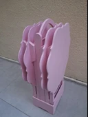 Zigon Çanta 90541 Yonca Takım Dörtlü Model Ahşap MDF Parlak Pembe Renk El Yapım thumbnail 5