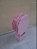 Zigon Çanta 90541 Yonca Takım Dörtlü Model Ahşap MDF Parlak Pembe Renk El Yapım thumbnail 4