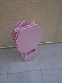 Zigon Çanta 90541 Yonca Takım Dörtlü Model Ahşap MDF Parlak Pembe Renk El Yapım thumbnail 1