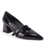 Dagoster DZA07-129604 Siyah Rugan Klasik Topuklu Kadın Ayakkabı - 1