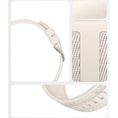 Sneezy Huawei Watch GT6 Pro 46mm ile Uyumlu Metal Tokalı Dikiş Detaylı Şık Dokuma Silikon Kordon  Starlight thumbnail 5