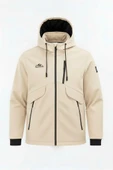 Erkek Çocuk Krem Outdoor Su İtici Kapüşonlu Kaban – Rüzgar Geçirmez, Hafif ve Dayanıklı - 1