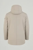 Erkek Krem Pamuk Polyester Karışımlı Kürklü Çıkartılabilir Kapüşonlu Mont&Kaban thumbnail 5