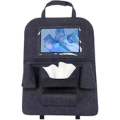 Glanz Araç Koltuk Arkası Organizer Koyu Gri Oto Tablet Telefon Tutucu Araba İçi Düzenleyici - 1