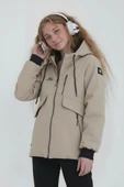 Kız Çocuk Krem Outdoor Su İtici Kapüşonlu Kaban – Rüzgar Geçirmez, Hafif ve Dayanıklı - 5