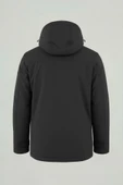 Erkek Gri Pamuk Polyester Karışımlı Kürklü Çıkartılabilir Kapüşonlu Mont&Kaban - 5