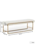 Strom Yatak Ucu Oturma Bankı Makyaj Oturağı Metal Ayaklı Krem Puf Bench Montajsız Oturak - 5