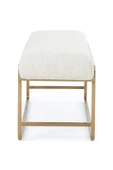 Strom Yatak Ucu Oturma Bankı Makyaj Oturağı Metal Ayaklı Krem Puf Bench Montajsız Oturak - 3