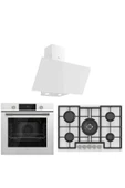 Ferre Flowart iconic Serisi Beyaz ANKASTRE Set ( -D078- - -Ed036- - -Qms63cb- ) - 1