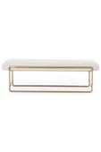 Strom Yatak Ucu Oturma Bankı Makyaj Oturağı Metal Ayaklı Krem Puf Bench Montajsız Oturak - 4