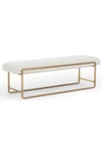 Strom Yatak Ucu Oturma Bankı Makyaj Oturağı Metal Ayaklı Krem Puf Bench Montajsız Oturak - 2