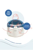 Babyjem Önden Açılır Banyo ve Mama Oturağı ve Minderi - 2 ' Li Set İndigo Mavi - 2