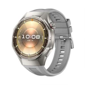 Huawei Watch GT6 Pro 46mm İle Tam Uyumlu Kordon Metal Tokalı Yumuşak Silikon Kordon Kayış  Gri thumbnail 1