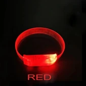 Periboia 3 Modlu Pilli LED Işıklı Esnek Parti Bilekliği Kırmızı - 3