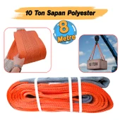 Sapan Polyester Spanzet 10 Ton 8 Metre Kırmızı Sağlam Yük Kaldırma Taşıma İndirme Esnek Halat thumbnail 2