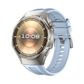 Huawei Watch GT6 Pro 46mm İle Tam Uyumlu Kordon Metal Tokalı Yumuşak Silikon Kordon Kayış  Mavi thumbnail 1