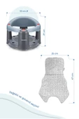 Babyjem Önden Açılır Banyo ve Mama Oturağı ve Minderi - 2'Li Set Gri - 4