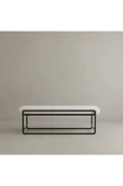 NEVA SERİSİ YATAK UCU OTURMA BANKI MAKYAJ OTURAĞI METAL AYAKLI KREM PUF BENCH MONTAJSIZ OTURAK - 2